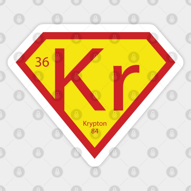 Krypton, A Super Element Sticker by AnotherDayInFiction